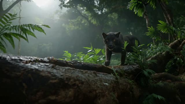 Low-angle cinematic perspective, slow-motion tracking shot with...